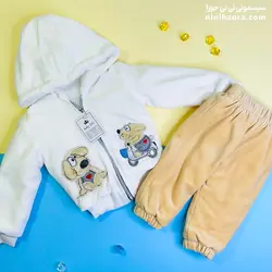 کاپشن شلوار مخمل تو خز طرح پاپی - فروشگاه نی نی حورا