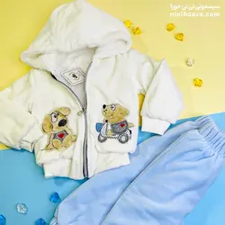 کاپشن شلوار مخمل تو خز طرح پاپی - فروشگاه نی نی حورا