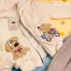 کاپشن شلوار مخمل تو خز طرح پاپی - فروشگاه نی نی حورا