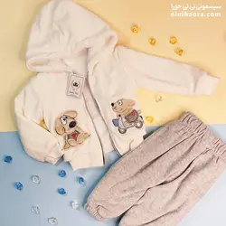 کاپشن شلوار مخمل تو خز طرح پاپی - فروشگاه نی نی حورا