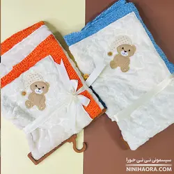 پتو دور پیچ کنار بافت طرح خرس - فروشگاه نی نی حورا