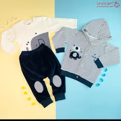 سه تیکه مخمل پسرانه طرح(فیلی) - فروشگاه نی نی حورا