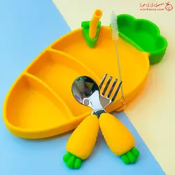 ظروف پنج تیکه سیلیکونی با طرح هویچ - فروشگاه نی نی حورا