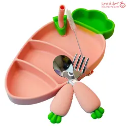 ظروف پنج تیکه سیلیکونی با طرح هویچ - فروشگاه نی نی حورا