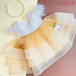 لباس عروس بچگانه طرح شکوفه همراه با تل - فروشگاه نی نی حورا