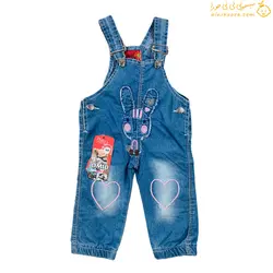 شلوار پیشبندی لی دخترانه طرح خرگوش - فروشگاه نی نی حورا