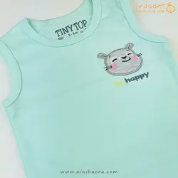 رکابی پنبه طرح خرس هپی تینی تاپ - فروشگاه نی نی حورا