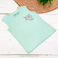 رکابی پنبه طرح خرس هپی تینی تاپ - فروشگاه نی نی حورا