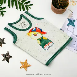 رکابی پنبه طرح خرسی کلاه دار - فروشگاه نی نی حورا