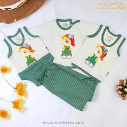 زیردکمه رکابی پنبه طرح خرسی  - فروشگاه نی نی حورا