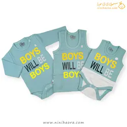 زیردکمه رکابی پنبه با طرح Boys - فروشگاه نی نی حورا