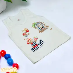 رکابی سایز بزرگ نخی طرح خرس و قایق - فروشگاه نی نی حورا