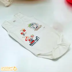 زیردکمه رکابی نخی سایز بزرگ با طرح خرس و قایق - فروشگاه نی نی حورا