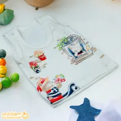 رکابی نخی با طرح خرس و قایق - فروشگاه نی نی حورا