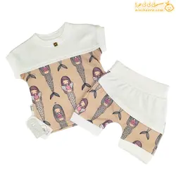بلوزو شورت نوزادی پنبه طرح پری و راکن - فروشگاه نی نی حورا