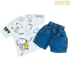 خرید تیشرت و شورت لی طرح اسنوپی|سایزبندی|رنگ بندی|نی نی حورا