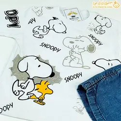 خرید تیشرت و شورت لی طرح اسنوپی|سایزبندی|رنگ بندی|نی نی حورا