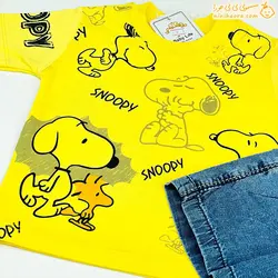 خرید تیشرت و شورت لی طرح اسنوپی|سایزبندی|رنگ بندی|نی نی حورا