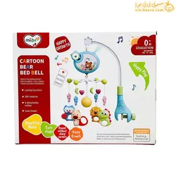 خرید آویز تخت کودک موزیکال خارجی طرح خرس|رنگ بندی|نی نی حورا