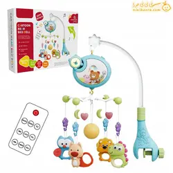 خرید آویز تخت کودک موزیکال خارجی طرح خرس|رنگ بندی|نی نی حورا