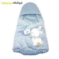 مشاهده و خرید قنداق فرنگی مخمل حبابی طرح خرگوش - فروشگاه نی نی حورا