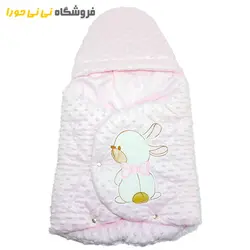 مشاهده و خرید قنداق فرنگی مخمل حبابی طرح خرگوش - فروشگاه نی نی حورا