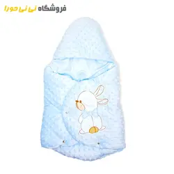 مشاهده و خرید قنداق فرنگی مخمل حبابی طرح خرگوش - فروشگاه نی نی حورا