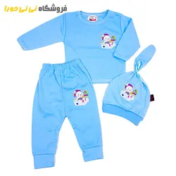 مشاهده و خرید ست سه تیکه بیمارستانی کلاه دار - فروشگاه نی نی حورا