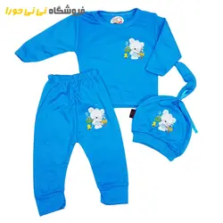 مشاهده و خرید ست سه تیکه بیمارستانی کلاه دار - فروشگاه نی نی حورا