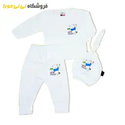مشاهده و خرید ست سه تیکه بیمارستانی کلاه دار - فروشگاه نی نی حورا