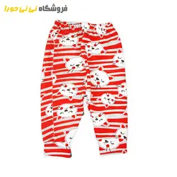 مشاهده و خرید شلوار چاپی نخ و ملانژ طرح گربه - فروشگاه نی نی حورا