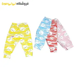 مشاهده و خرید شلوار چاپی نخ و ملانژ طرح گربه - فروشگاه نی نی حورا