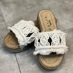 خرید صندل مکرومه لژدار کنفی