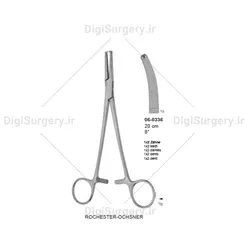 پنس هموستاتیک دندانه دار روچستر اوشنر كوخر, 20 سانت, كرو