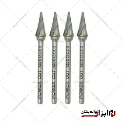 فرز فرم مینیاتوری آلومینیوم مخروطی تیز M سایز 6 برند پاور کات