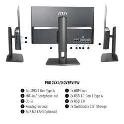 کامپیوتر همه کاره 24 اینچی ام اس آی مدل Pro 24 X 7M Pentium 4GB 1TB Rizer Intel Rizer