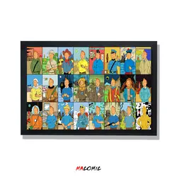 تابلو قاب شیشه ای تن تن | کد 1 | فروشگاه اینترنتی ماکمیک