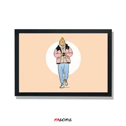 تابلو قاب شیشه ای تن تن | کد 18 | فروشگاه اینترنتی ماکمیک