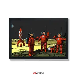 تابلو قاب شیشه ای تن تن | کد 17 | فروشگاه اینترنتی ماکمیک