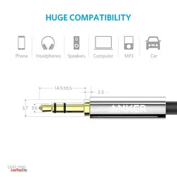 کابل AUX انکر 1.2 متری | فروشگاه اینترنتی شهر لپ تاپ