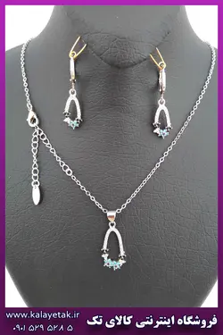 نیم ست قطره نقره ای برند zj