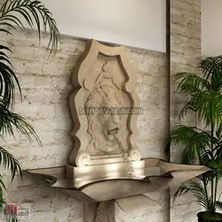 آبنما سنگی شیر و ماهی