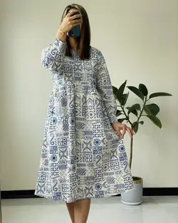 پیراهن لینن سوگل کد 7100