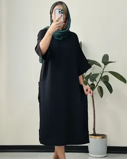 پیراهن مانتویی دلسا مشکی کد 6100