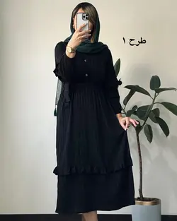 پیراهن بلند مشکی در چهار طرح کد 4922