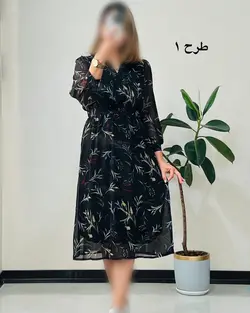 پیراهن حریر سرمه سری دو کد ۱۳۰۰