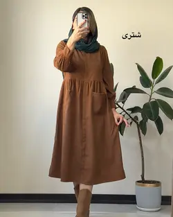 پیراهن مانتویی مخمل کبریتی سری دو سوگل کد 0022