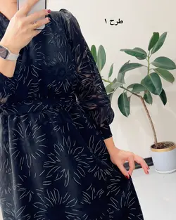 پیراهن حریر سرمه سری ۷ کد ۱۳۰۰