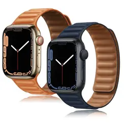 بند چرمی مگنتی مناسب برای اپل واچ 42/44/45 میلی متری