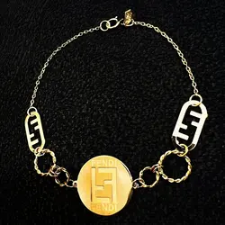 نیم ست طلا 18 عیار زنانه سوزیانا مدل فندی کد 6